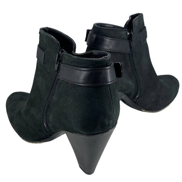 EURO Soft by SOFFT Sz 9 Serafina Black Ankle Boots Heel Side Zip Leather Comfy - Picture 15 of 16